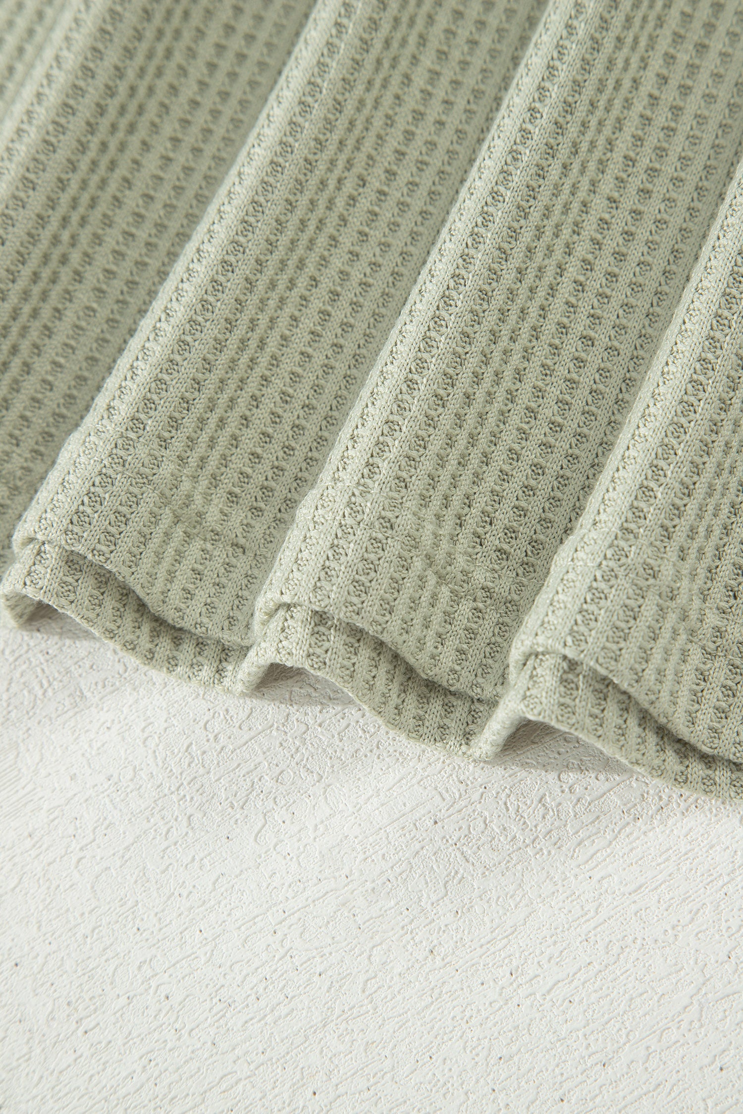 Carbon Grey Waffle Knit Seam Detail Color Block Patchwork Short Sleeve Top