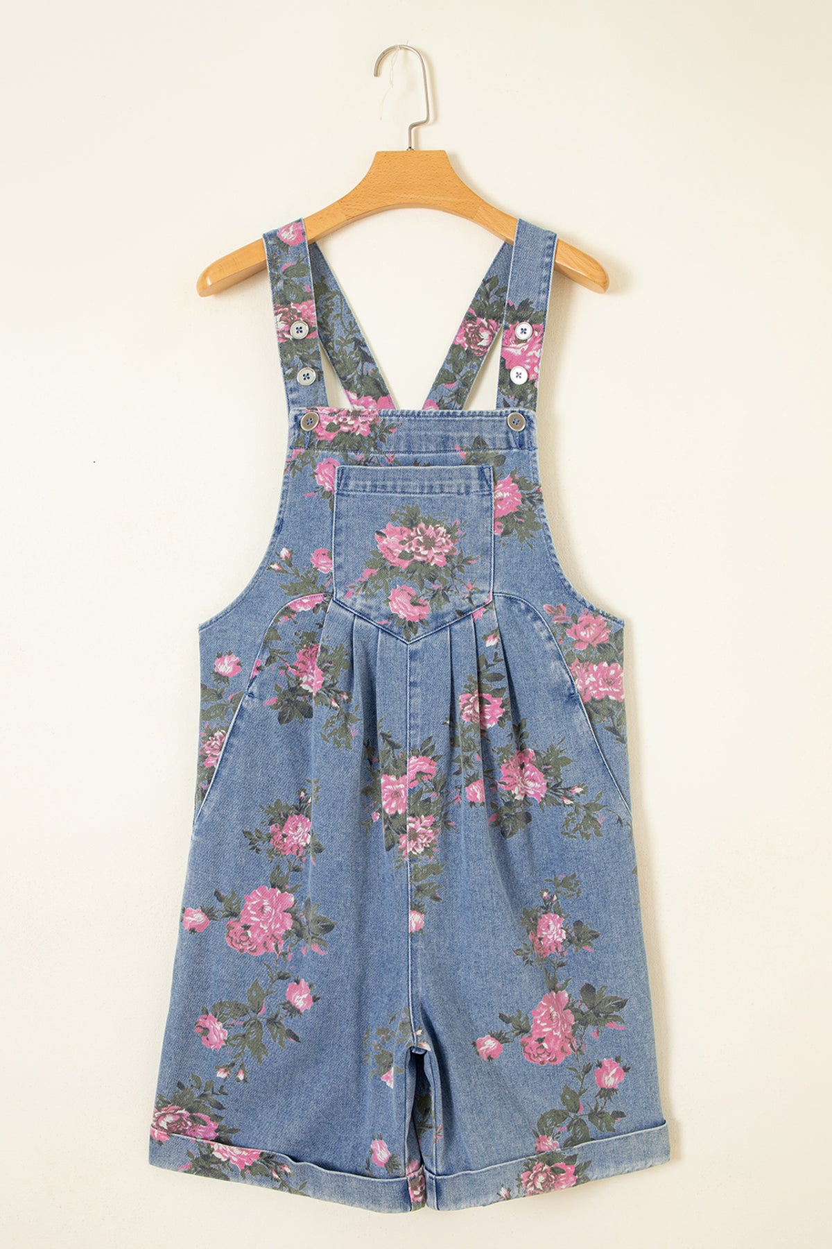 Myosotis Floral Print Denim Shortalls