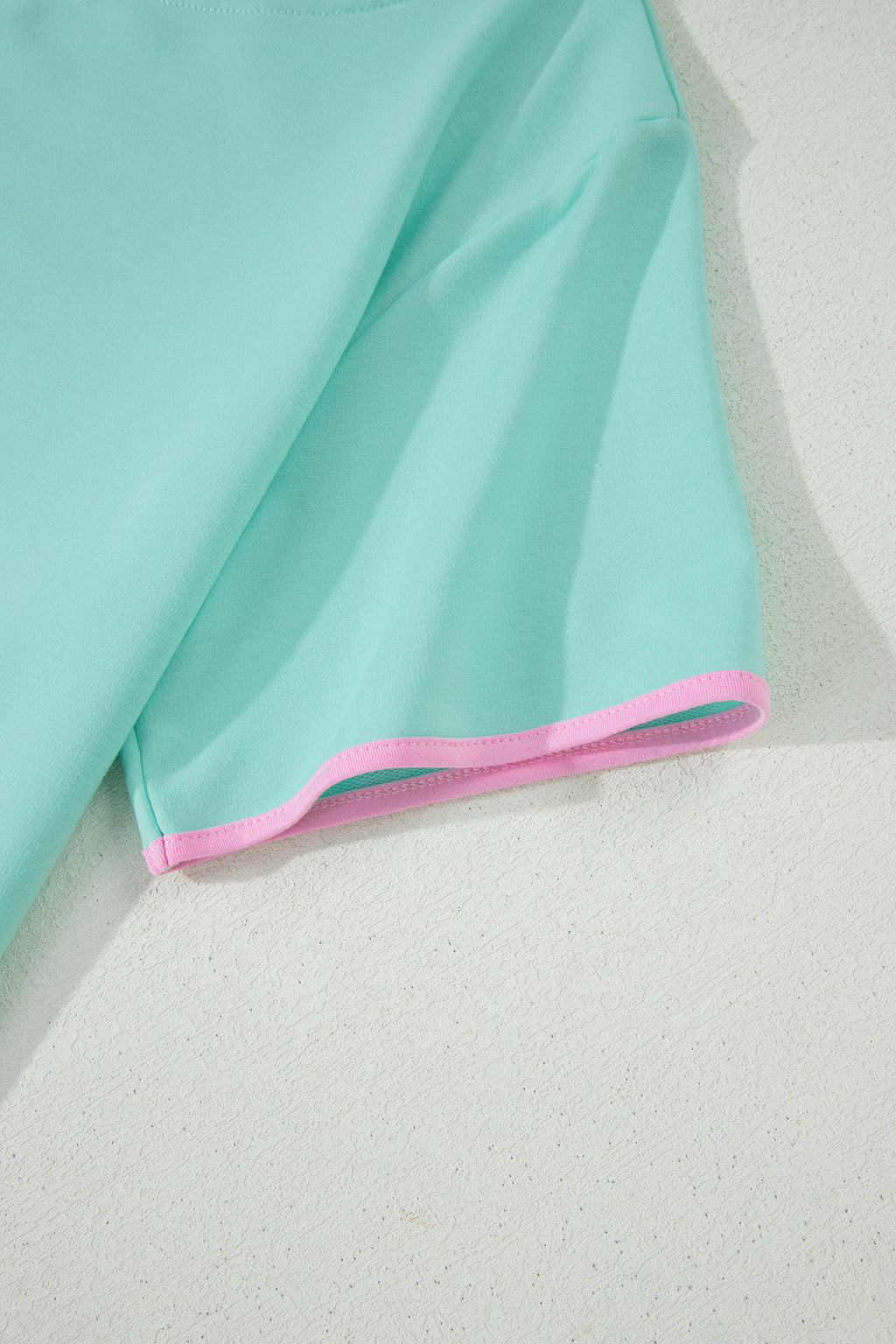 Bonbon Colorblock Edge Drop Shoulder T Shirt and Skort 2Pcs Set