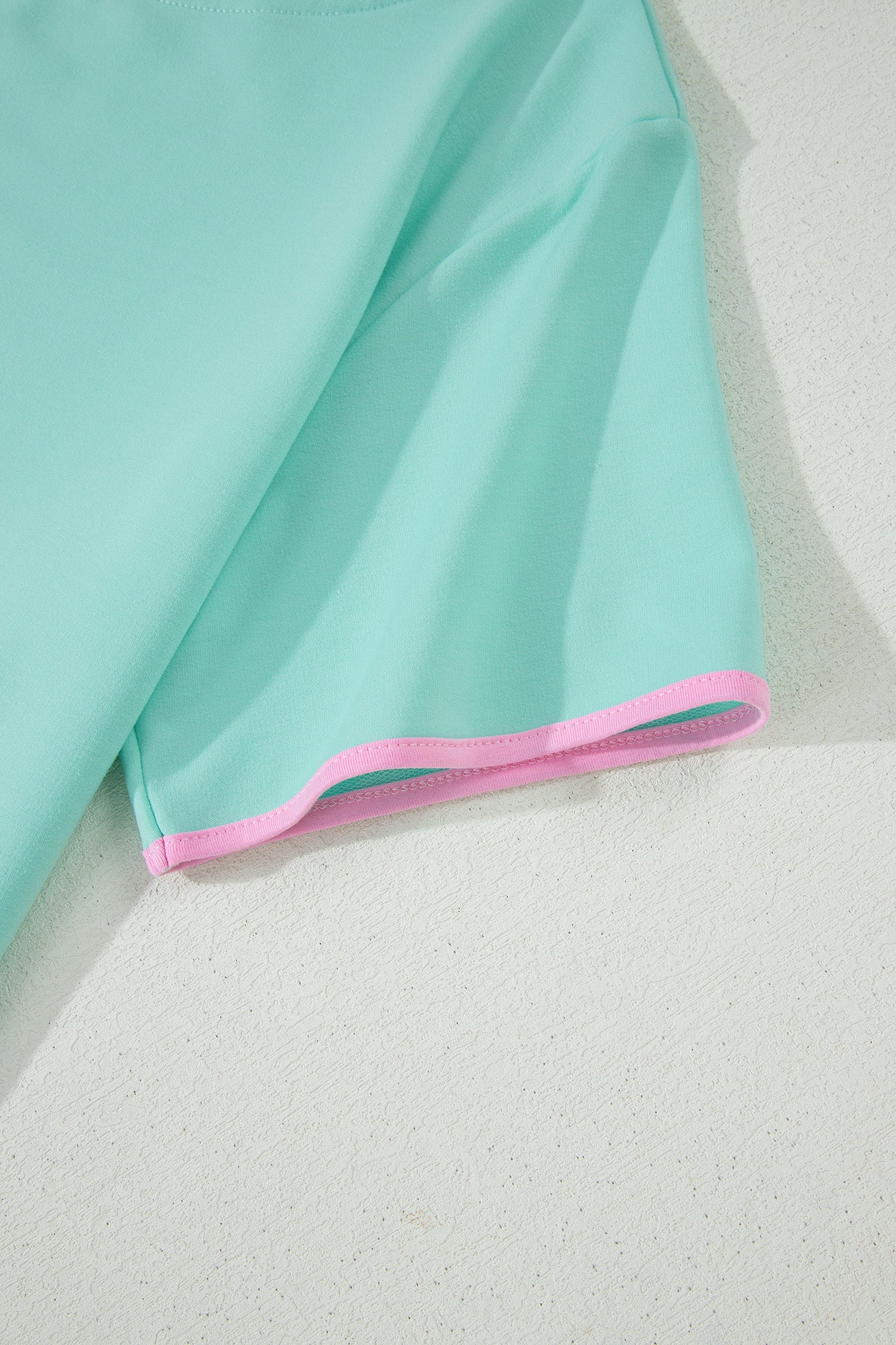Bonbon Colorblock Edge Drop Shoulder T Shirt and Skort 2Pcs Set