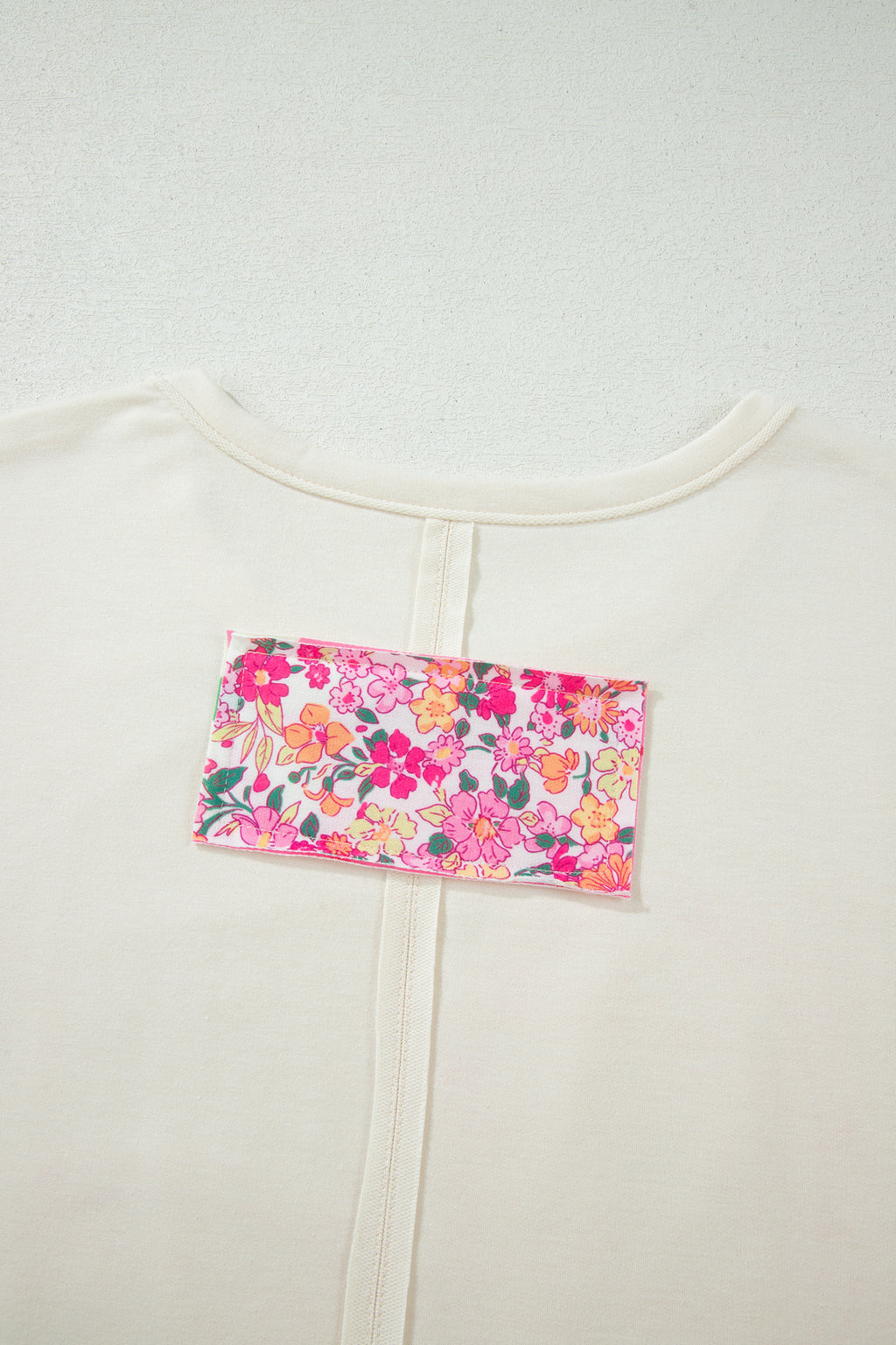Jet Stream Big Flower Patched Plus Size Tunic T-Shirt