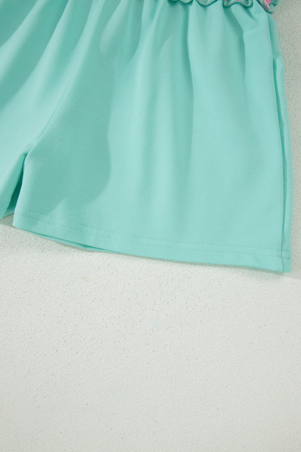 Bonbon Colorblock Edge Drop Shoulder T Shirt and Skort 2Pcs Set