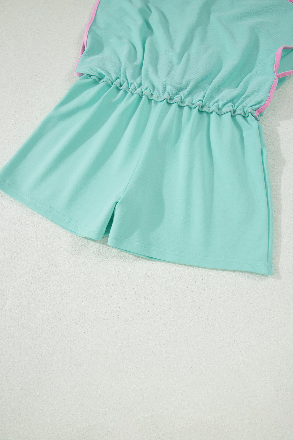 Bonbon Colorblock Edge Drop Shoulder T Shirt and Skort 2Pcs Set